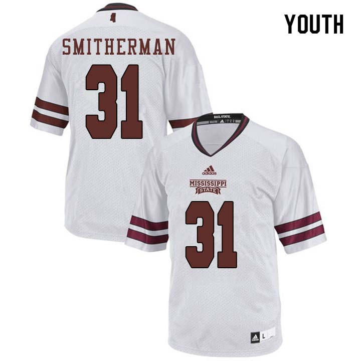 Youth #31 Maurice Smitherman Mississippi State Bulldogs College Football Jerseys Sale-White
